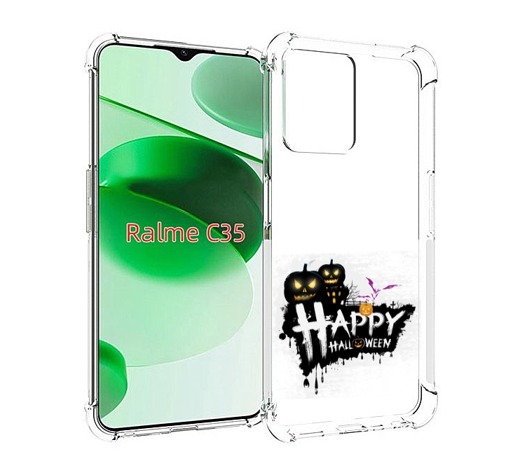 

Чехол MyPads счастливого хэллоуина для Realme C35 / Narzo 50A Prime, Прозрачный, Tocco