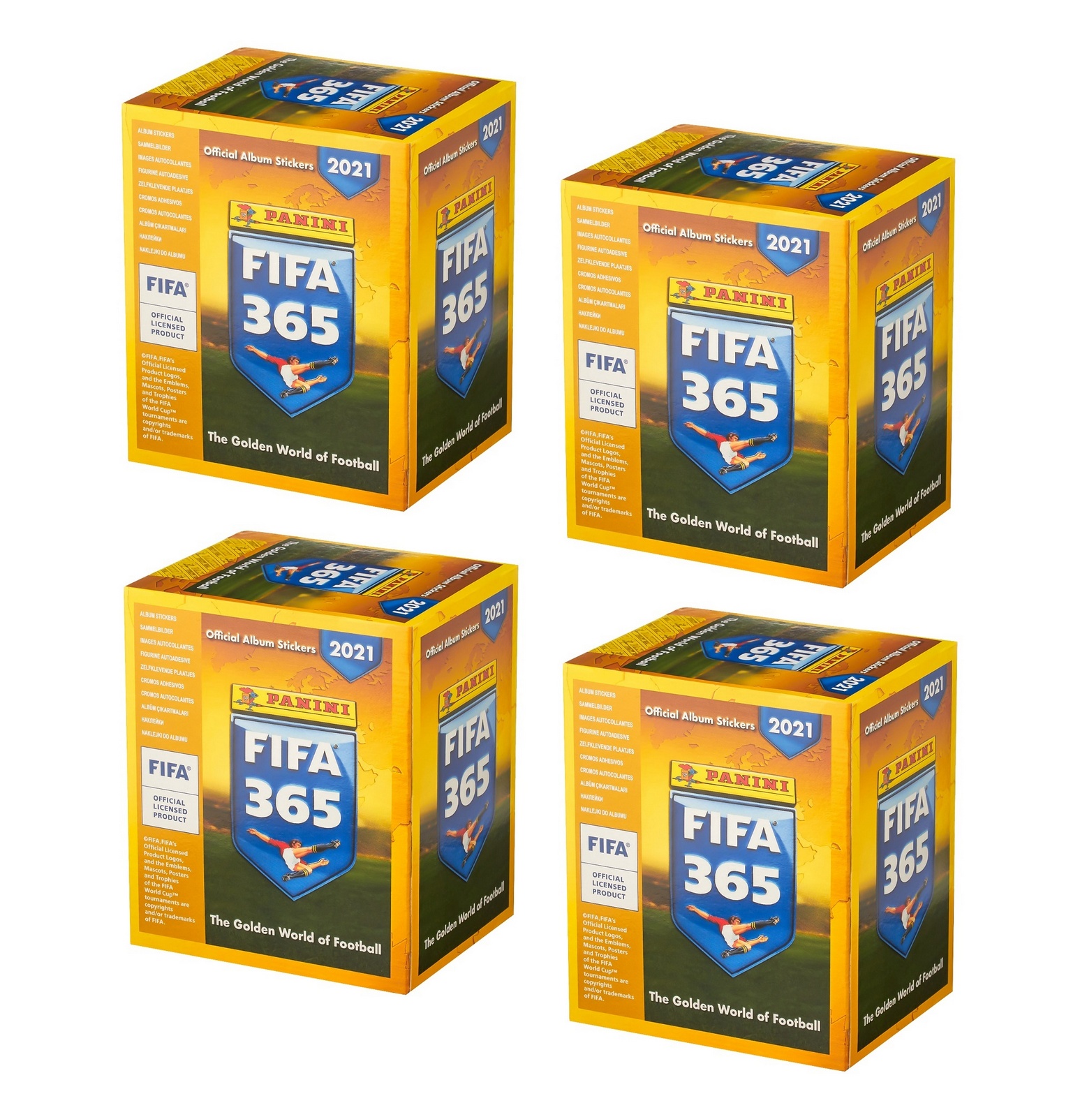 

4 бокса наклеек fifa 365-2021 от panini