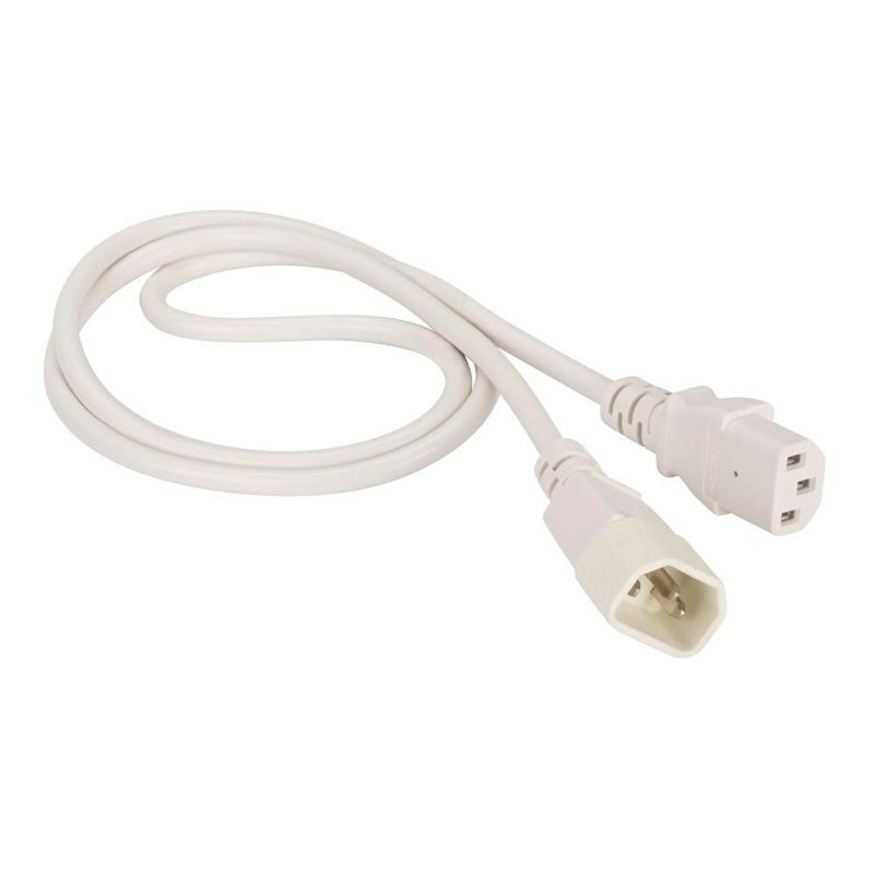 

Кабель Lanmaster C13 - C14 вилка-розетка 1м (LAN-PP13/14-1.0-WH) белый
