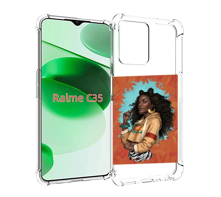 

Чехол MyPads темная-девушка женский для Realme C35 / Narzo 50A Prime, Прозрачный, Tocco