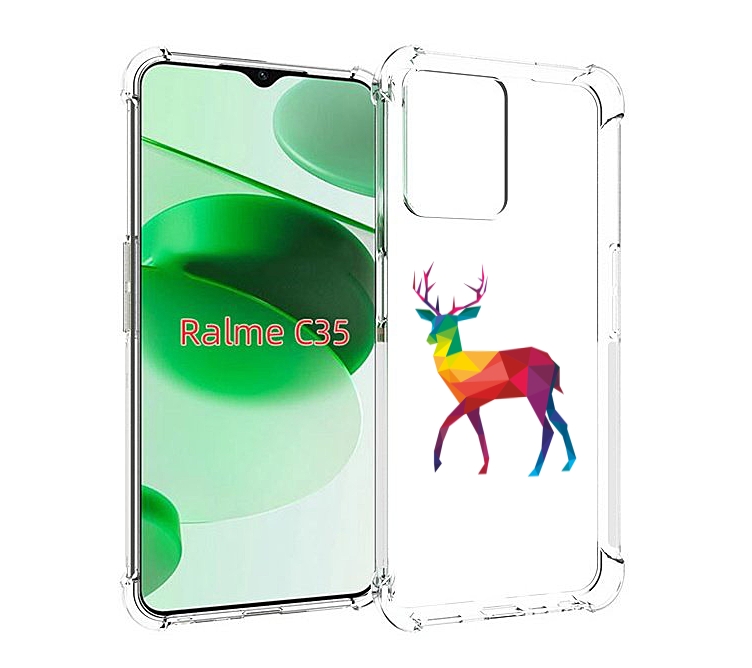 

Чехол MyPads геометрический олень для Realme C35 / Narzo 50A Prime, Прозрачный, Tocco
