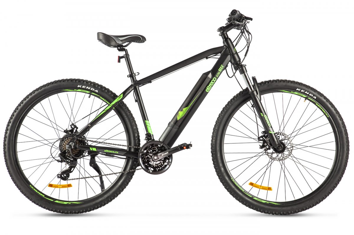 Электровелосипед Eltreco Ultra MAX (2024), колеса 29, до 50км пробег, черно-зеленый