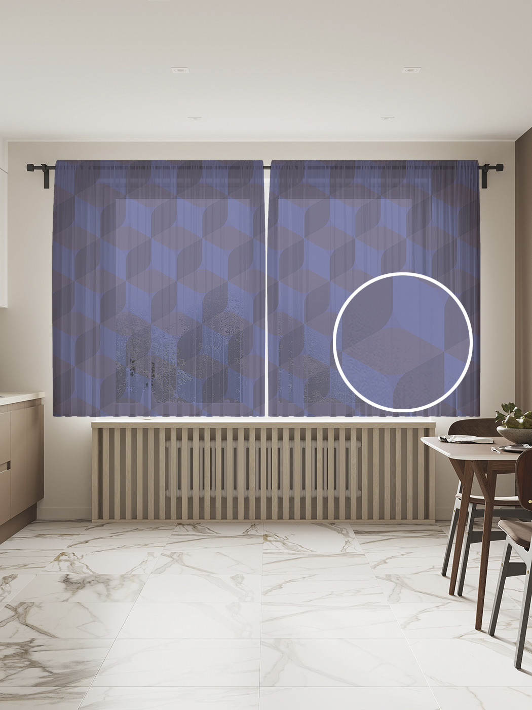 

Фототюль JoyArty "Перекрученные линии", 145x180см (2 полотна с лентой + 50 крючков), Перекрученные линии