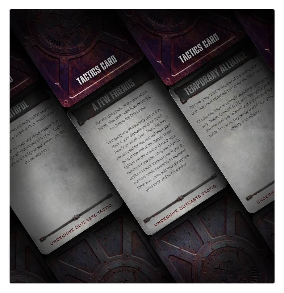 

Necromunda: underhive outcasts gang tactic cards