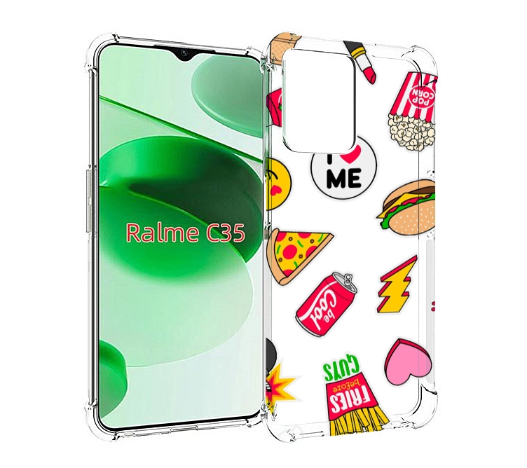 

Чехол MyPads фаст-фуд для Realme C35 / Narzo 50A Prime, Прозрачный, Tocco