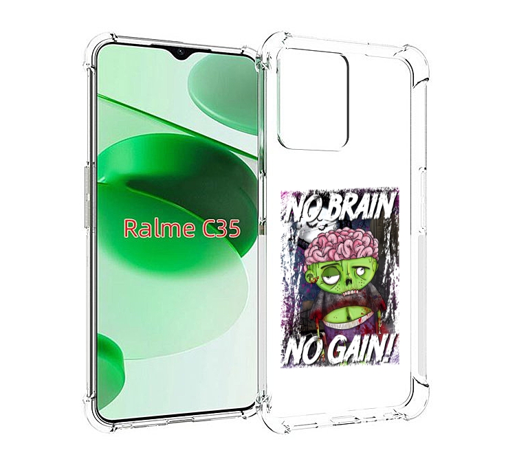 

Чехол MyPads глупый зомби для Realme C35 / Narzo 50A Prime, Прозрачный, Tocco