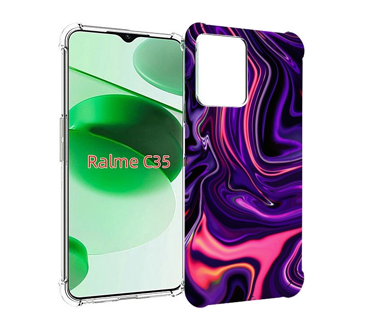

Чехол MyPads фиолетовые краски для Realme C35 / Narzo 50A Prime, Прозрачный, Tocco