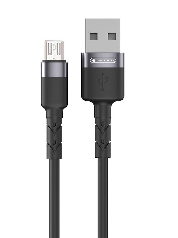 

Аксессуар Jellico KDS-100 USB - MicroUSB Silicone 1m Black, KDS-100