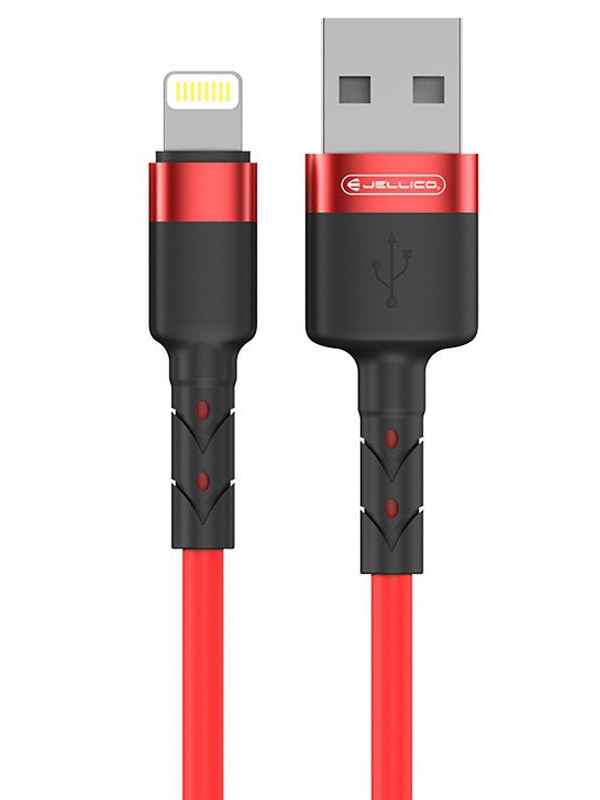 

Аксессуар Jellico KDS-100 USB - Lightning Silicone 1m Red, KDS-100