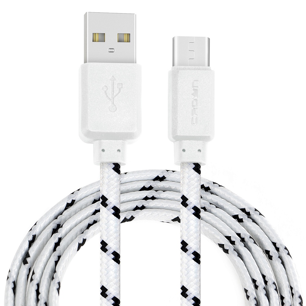 фото Кабель crown usb - usb type-c cmcu-3052c white crown micro