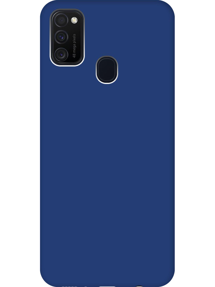 

Силиконовый чехол на Samsung Galaxy M21/M30s матовый синий, 723067613