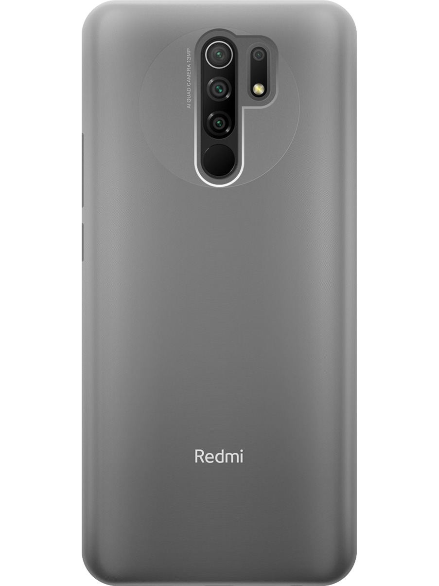 Силиконовый чехол на Xiaomi Redmi 9 прозрачный 225₽