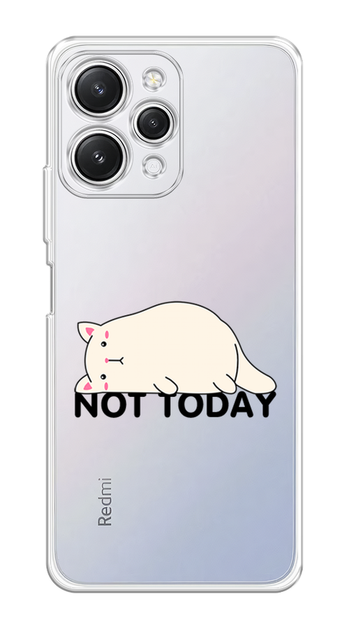 

Чехол на Xiaomi Redmi 12 "Cat not today", Белый;розовый;черный, 319250-1