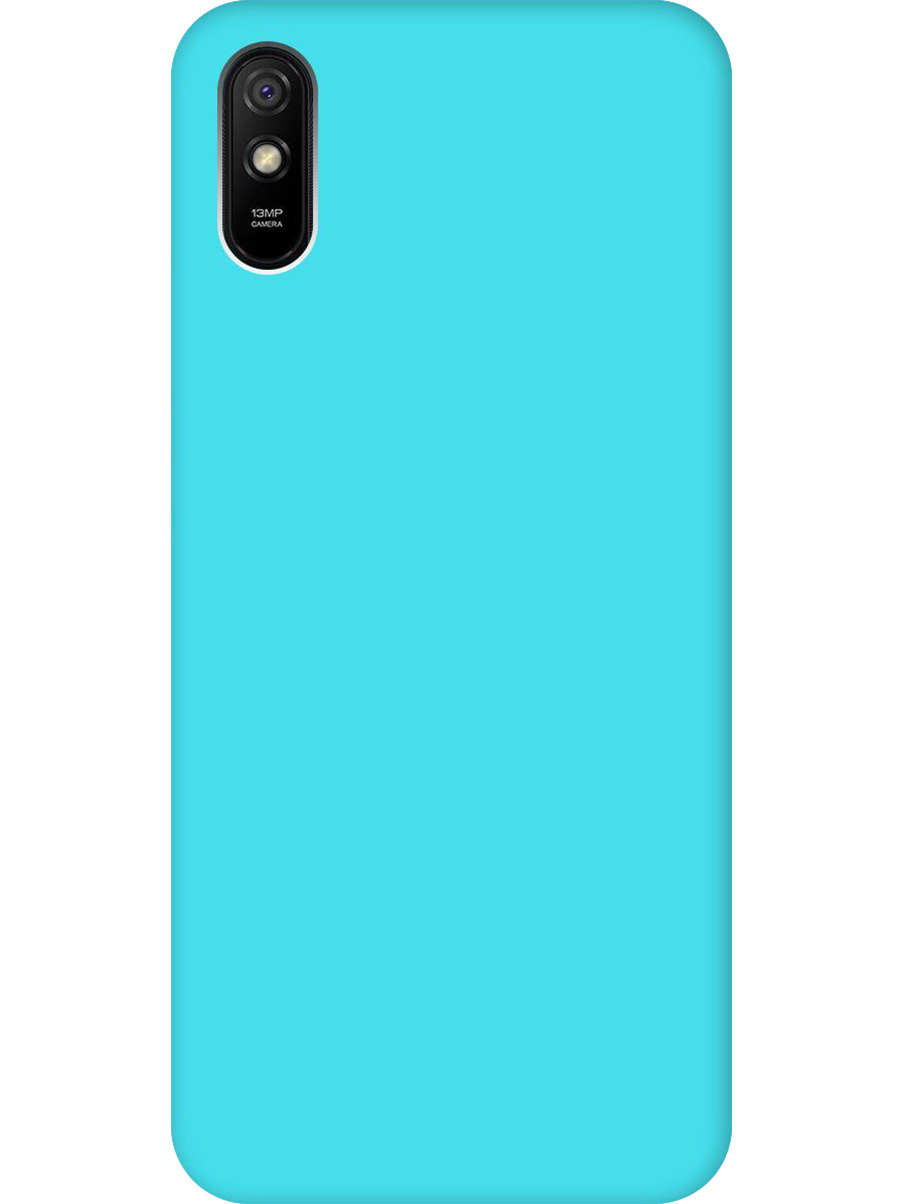 

Силиконовый чехол на Xiaomi Redmi 9A матовый мятный, Голубой, 723276921