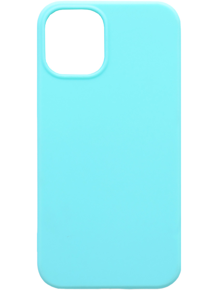 

Силиконовый чехол на Apple iPhone 12 Mini матовый мятный, Голубой, 723374021