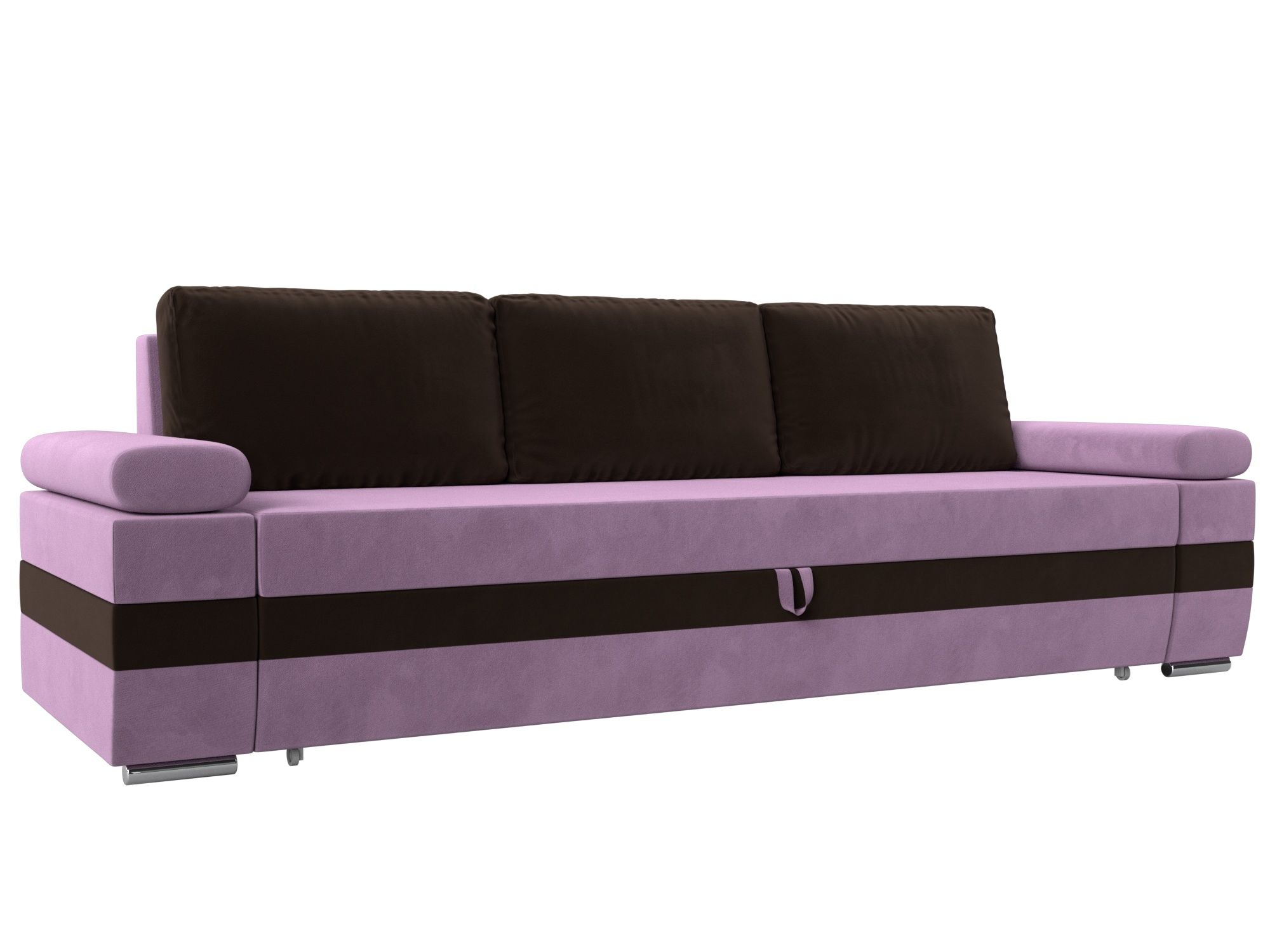 

Диван прямой Лига Диванов Канкун коричневый; сиреневый, Диван прямой Канкун