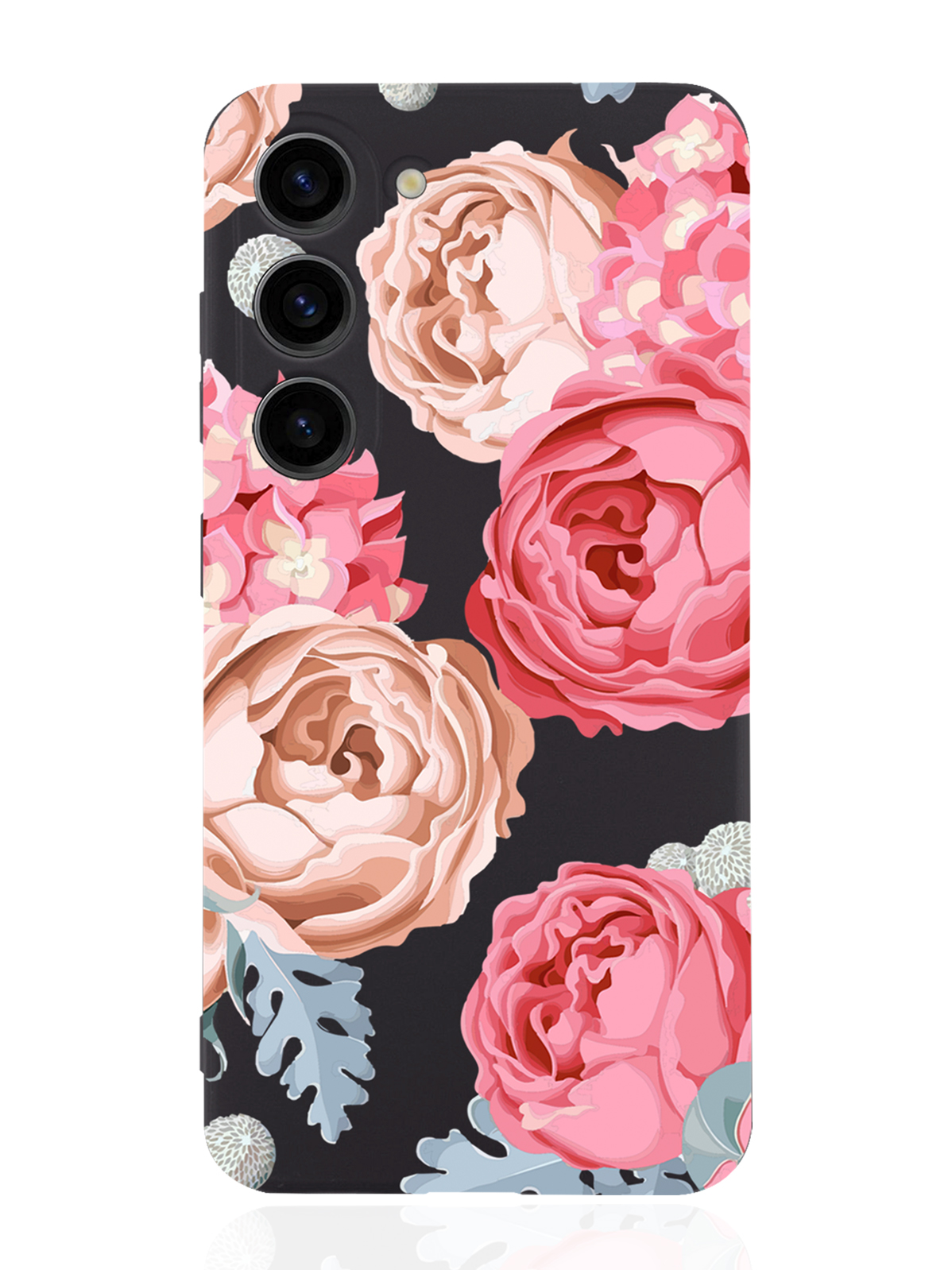 

Чехол MustHaveCase для Samsung Galaxy S23 Пионы черный, Розовый