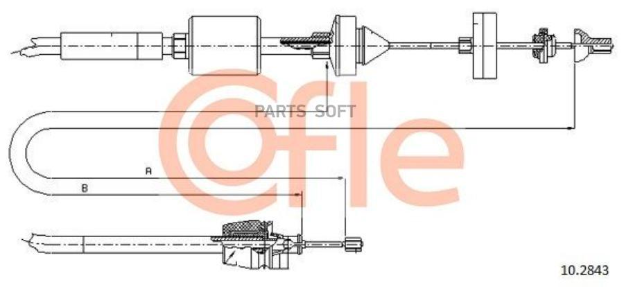 

COFLE 92.10.2843 Трос сцепления RENAULT CLIO all 1.2-1.4-1.6-1.9DS 1998-05 969\681mm 1шт
