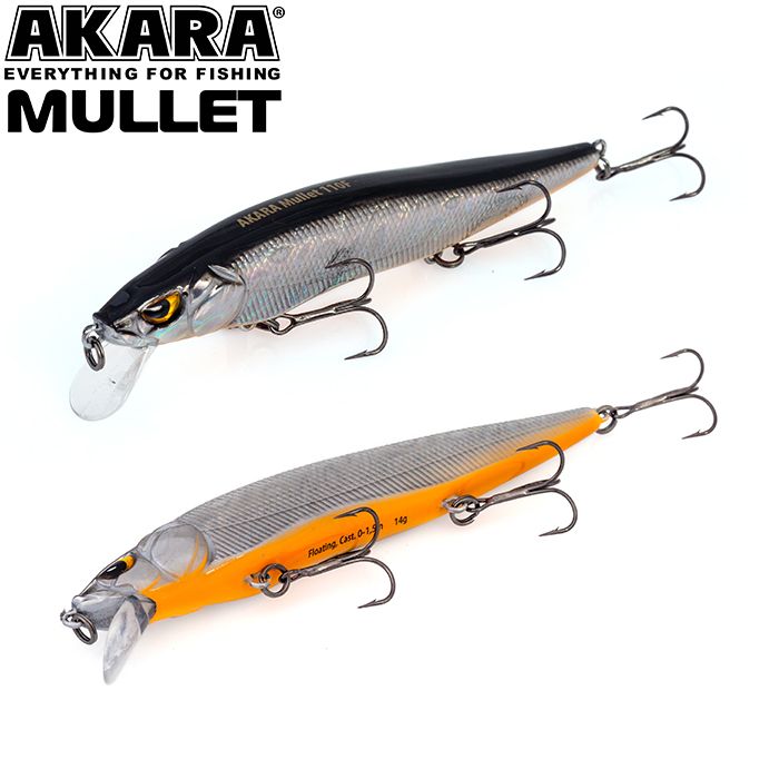 

Воблер Akara Mullet 110F 14 гр 1/2 oz 4,3 in A83, Разноцветный, Mullet