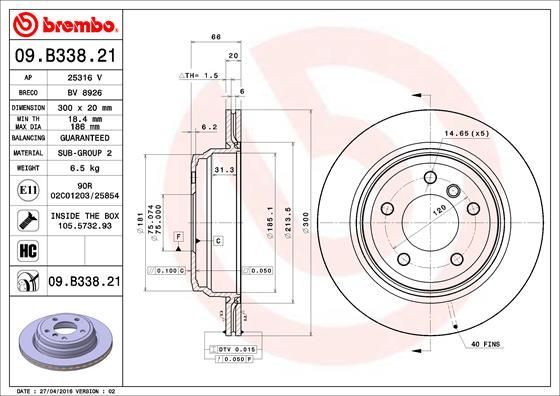 

Тормозной диск brembo комплект 1 шт. 09B33821