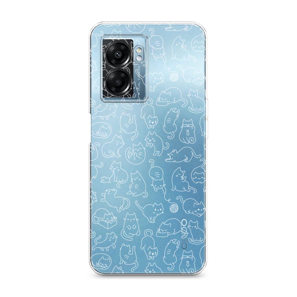 фото Силиконовый чехол "шкодливые котики" на oppo a57 5g awog