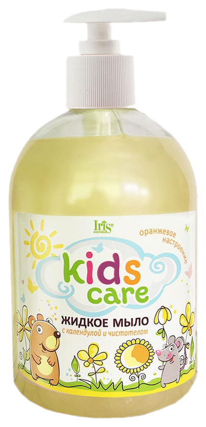 Мыло детское Iris Cosmetic Kids Care с календулой и чистотелом 500 мл антибактериальное жидкое мыло iqup clean care luxe прозрачное канистра 5 л