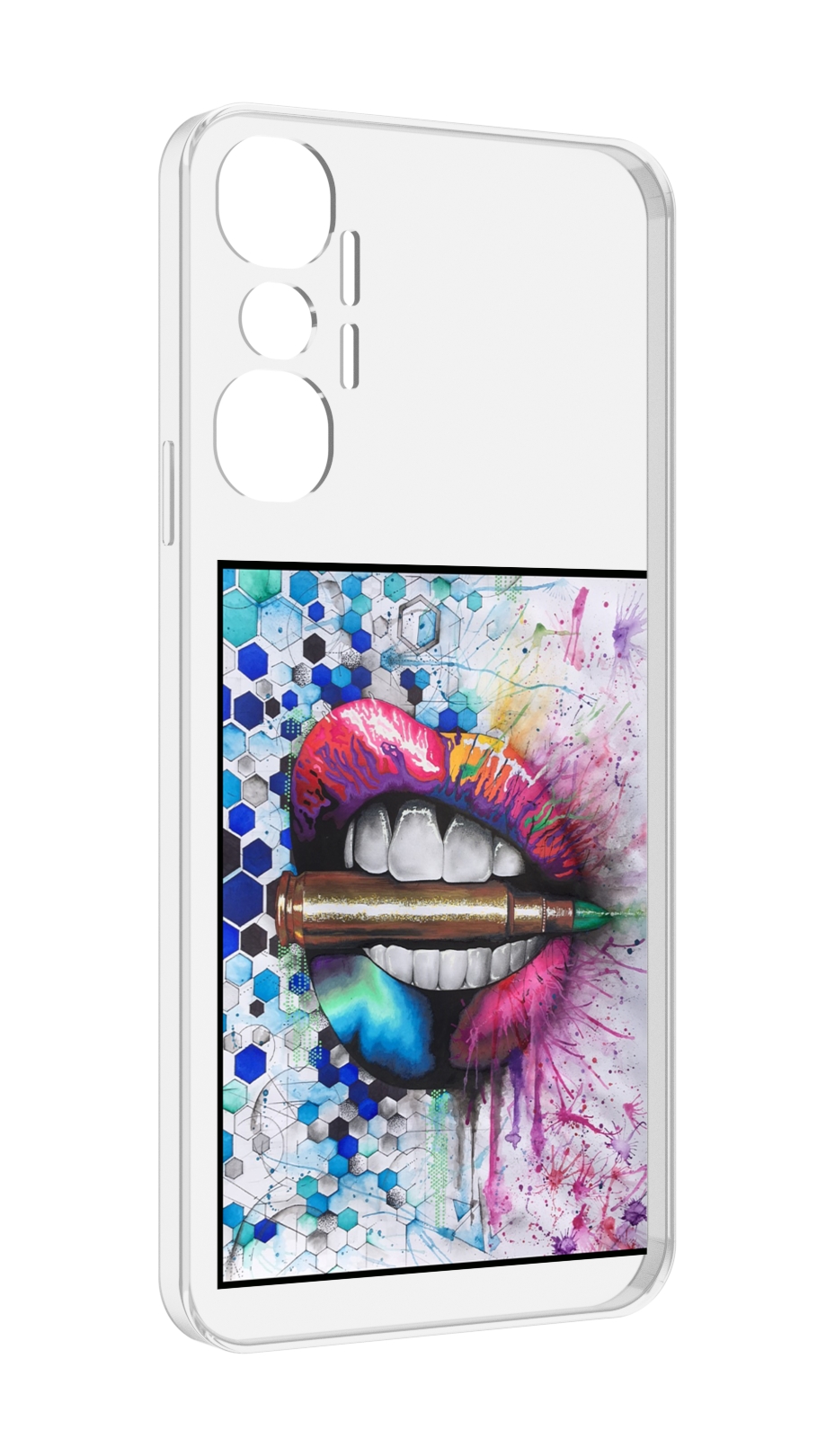 

Чехол MyPads разноцветные губы с пулей для Infinix Hot 20 4G, Прозрачный, Tocco