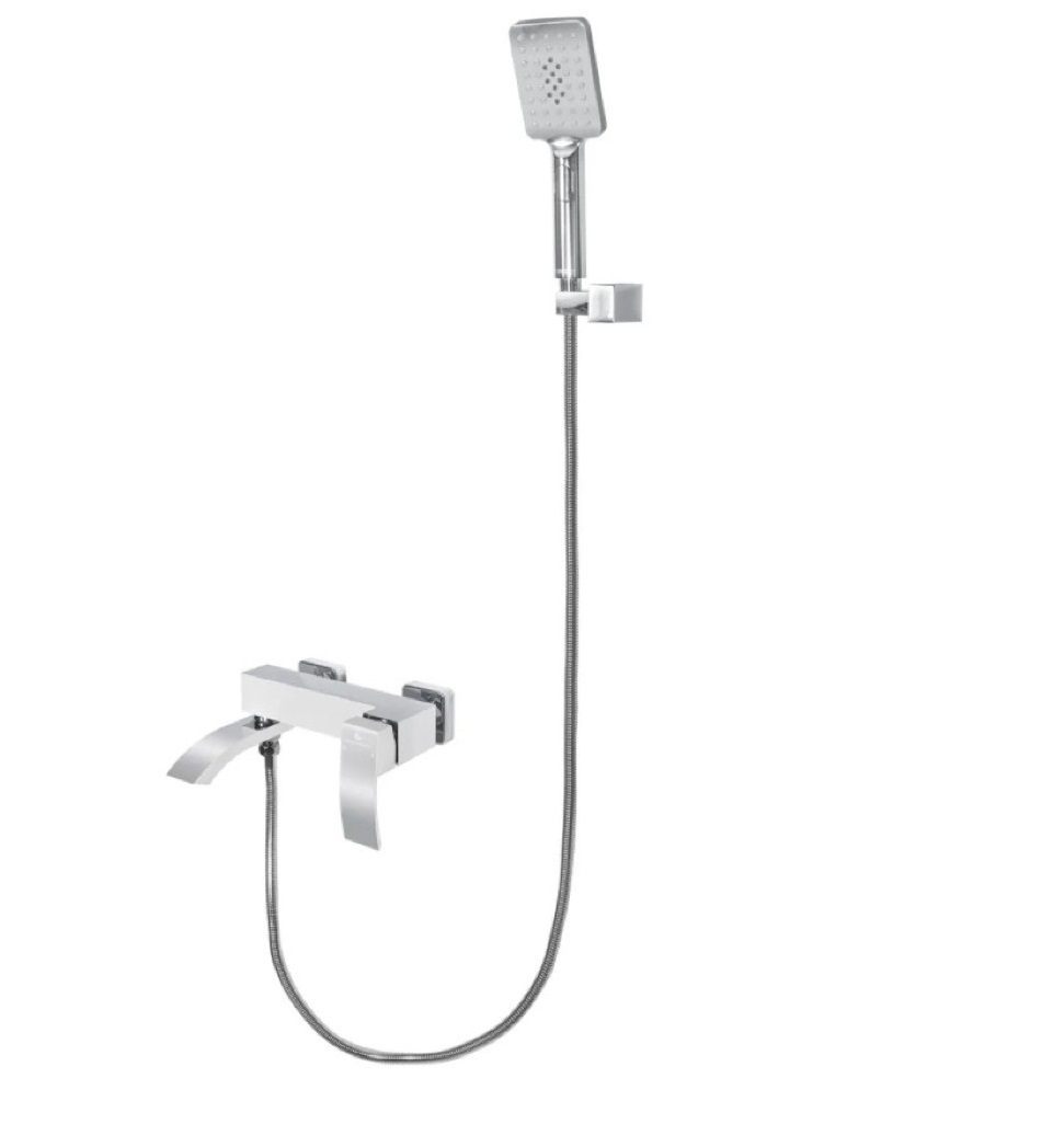 Смеситель для ванны Grocenberg GB8007WC белый с хромом держатель для микрофона на микрофонную стойку music life 4 7 х 8 5 см