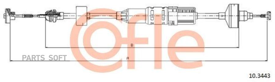 

COFLE 92.10.3443 Трос сцепления автомат. регулировка VW GOLF 1025/745 mm 1шт