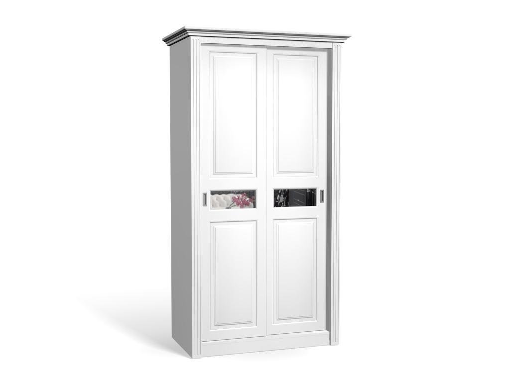 

Шкаф-купе Классика-15 МДФ для одежды с зеркалом двухдверный 100x210x50 Мегамебель, Белый, Классика-15