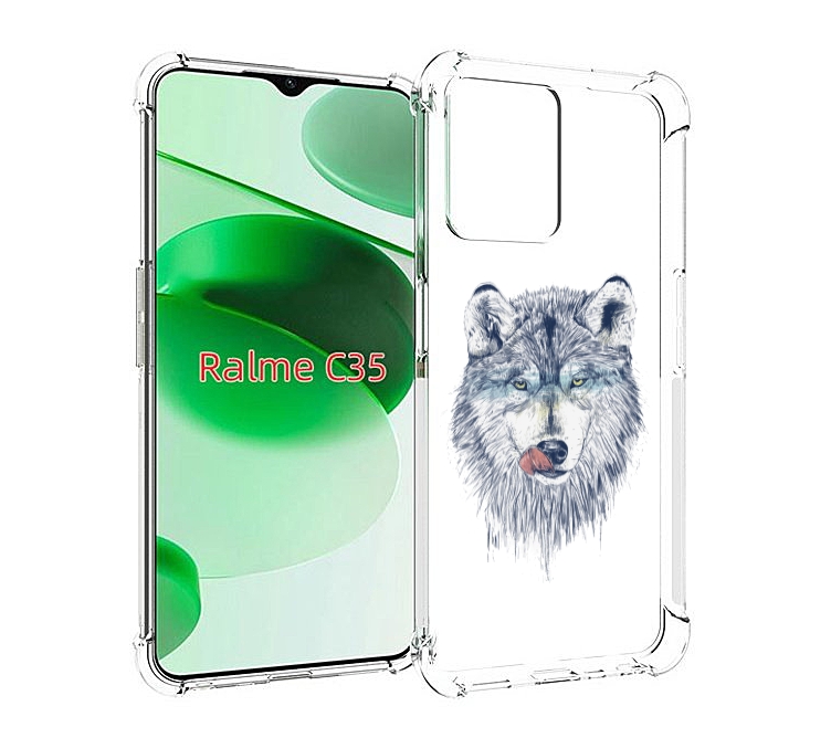 

Чехол MyPads голодгый волк для Realme C35 / Narzo 50A Prime, Прозрачный, Tocco
