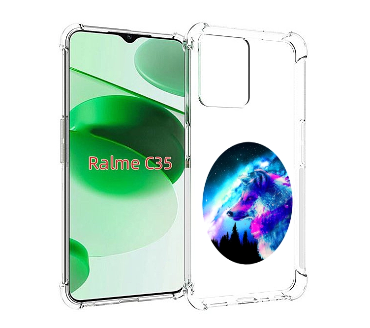 

Чехол MyPads голубой волк для Realme C35 / Narzo 50A Prime, Прозрачный, Tocco