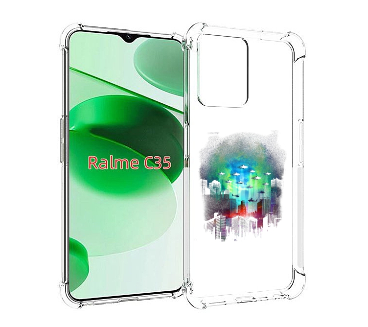 

Чехол MyPads город в свечении для Realme C35 / Narzo 50A Prime, Прозрачный, Tocco