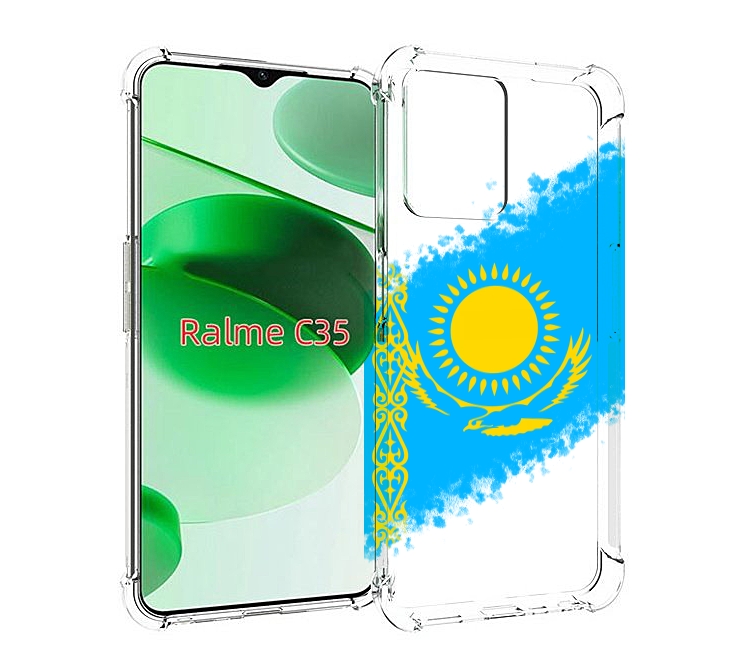 

Чехол MyPads флаг Казахстана для Realme C35 / Narzo 50A Prime, Прозрачный, Tocco