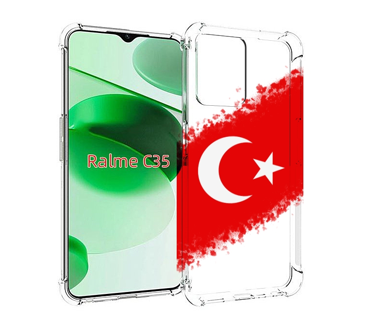 

Чехол MyPads флаг Турции для Realme C35 / Narzo 50A Prime, Прозрачный, Tocco