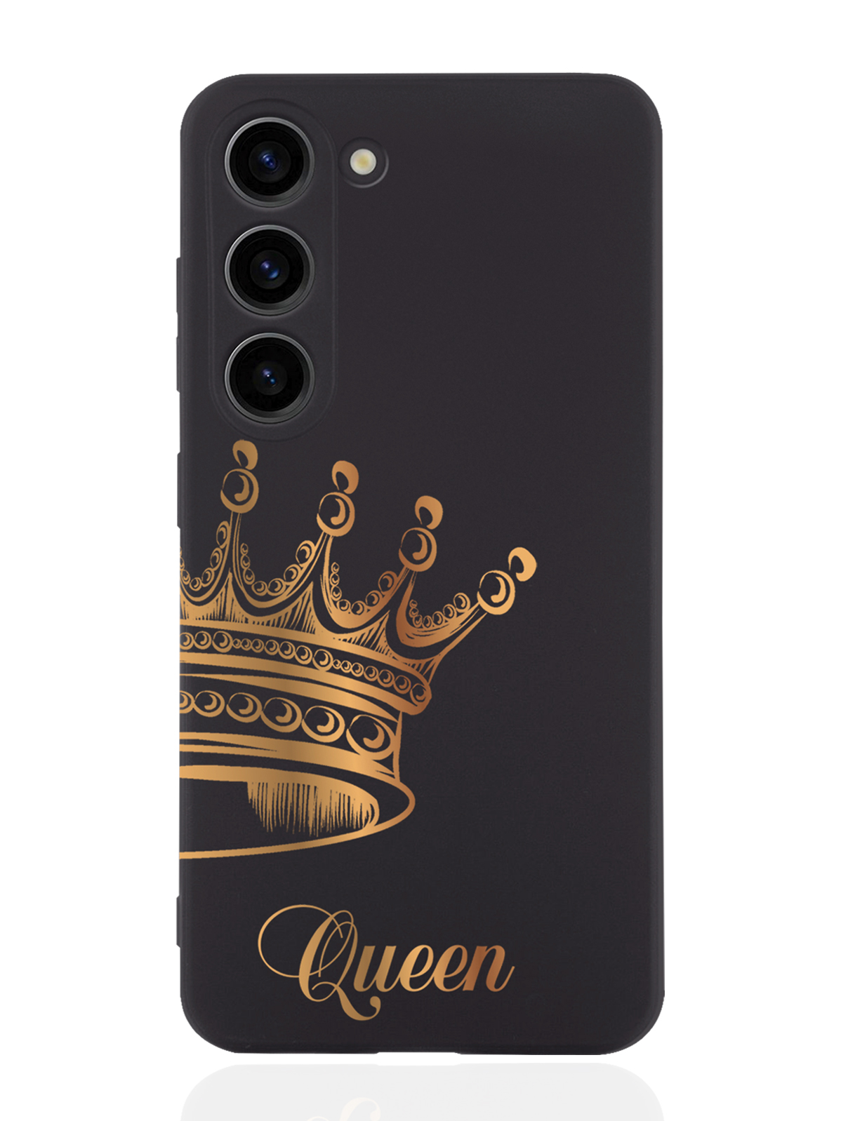 

Чехол MustHaveCase для Samsung Galaxy S23 Парный чехол корона Queen черный, Черный;золотистый
