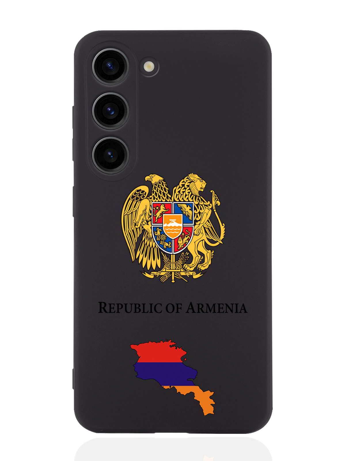 

Чехол SignumCase для Samsung Galaxy S23 Герб Армении черный, Разноцветный