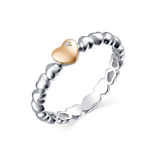

Кольцо из серебра с бриллиантом р. 15.5 АЛЬКОР 01-1635/000Б-00