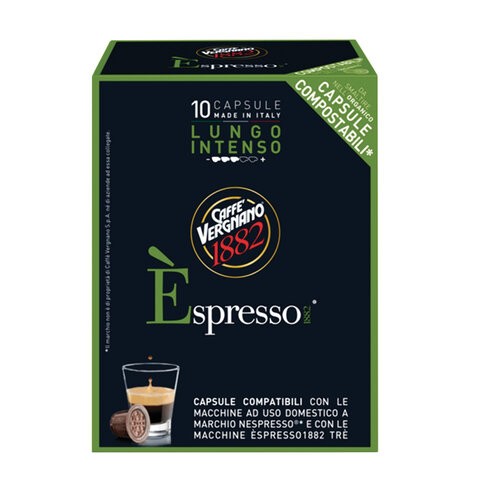 Капсулы для кофемашин NESPRESSO, Lungo Intenso, 10 шт. х 5 г, VERGNANO