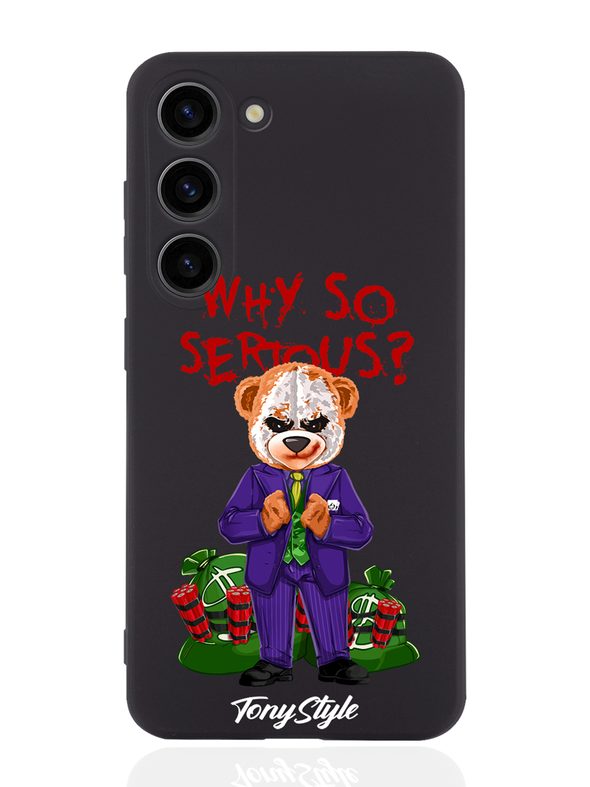 

Чехол Tony Style для Samsung Galaxy S23 Tony Style Why so serious черный, Разноцветный