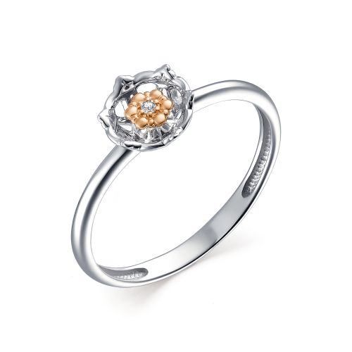 

Кольцо из серебра с бриллиантом р. 15 АЛЬКОР 01-1685/000Б-00, 01-1685/000Б-00