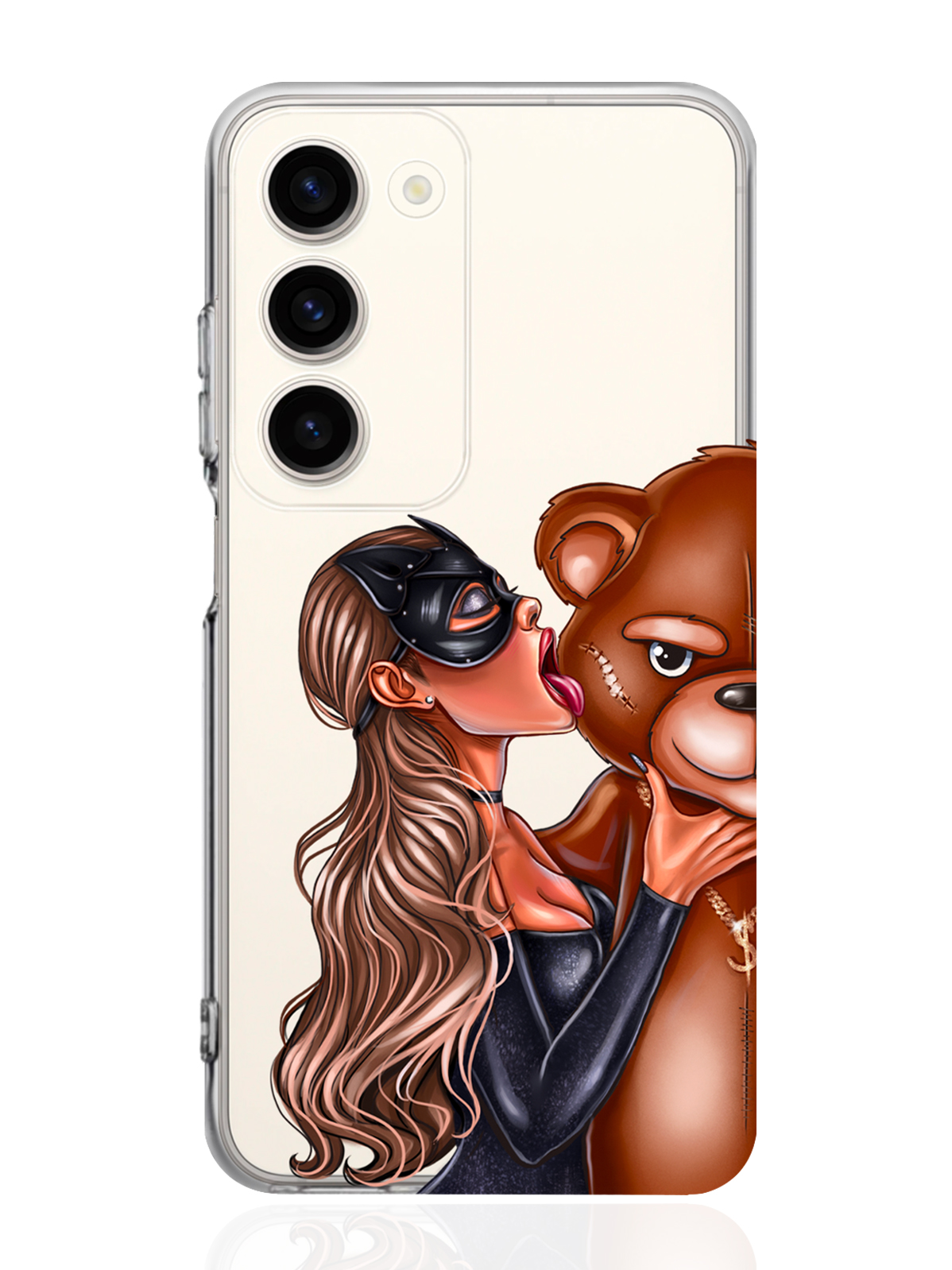 

Чехол MustHaveCase для Samsung Galaxy S23 Кошечка русая и мишка прозрачный, Прозрачный;черный;коричневый