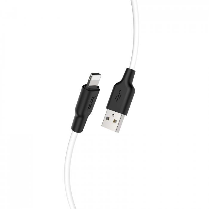 фото Кабель usb hoco x21 plus silicone для lightning, 2.4 a, длина 1.0 м, белый