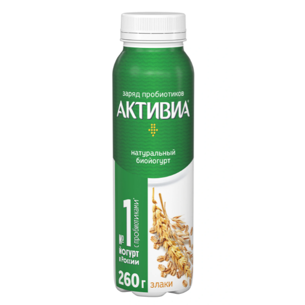 фото Биойогурт активиа питьевой, злаки, 1,6%, 260 г