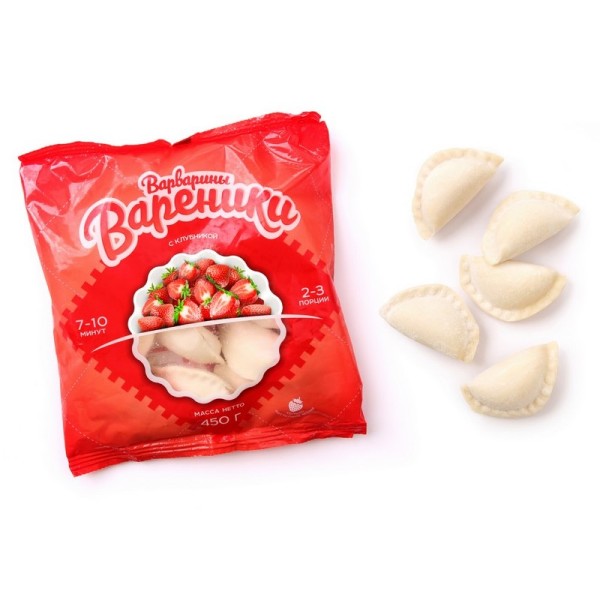 Вареники Вари вареники с клубникой, замороженные, 450 г