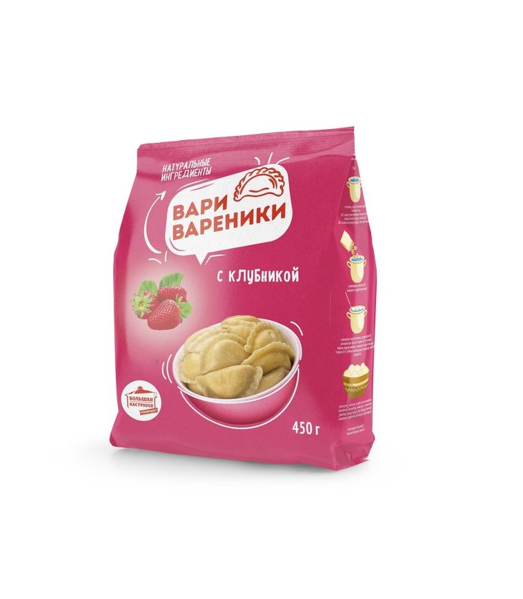 

Вареники Вари вареники с клубникой, замороженные, 450 г