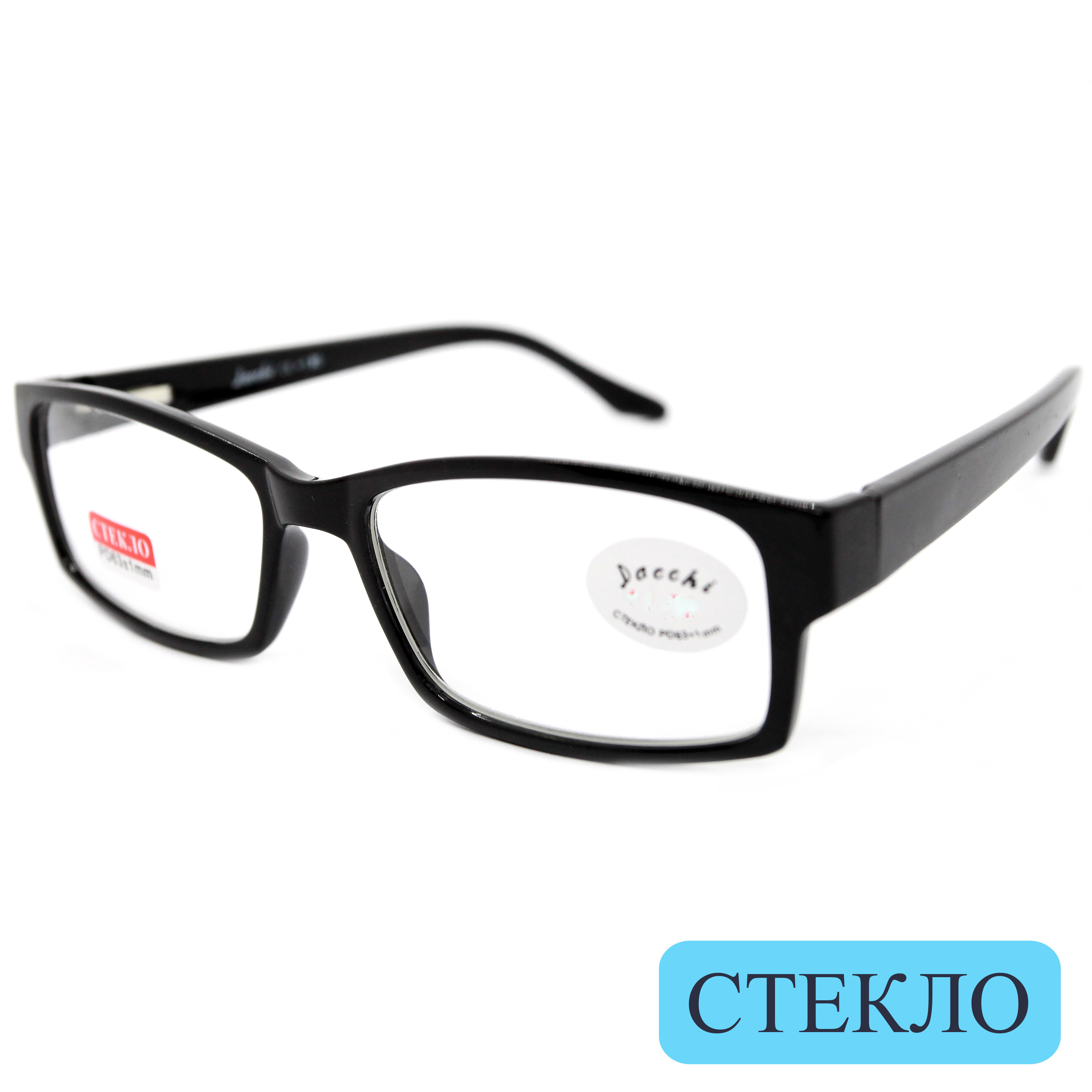 Готовые очки DACCHI 335, со стеклянной линзой, +2,50, без футляра, черные, РЦ 62-64