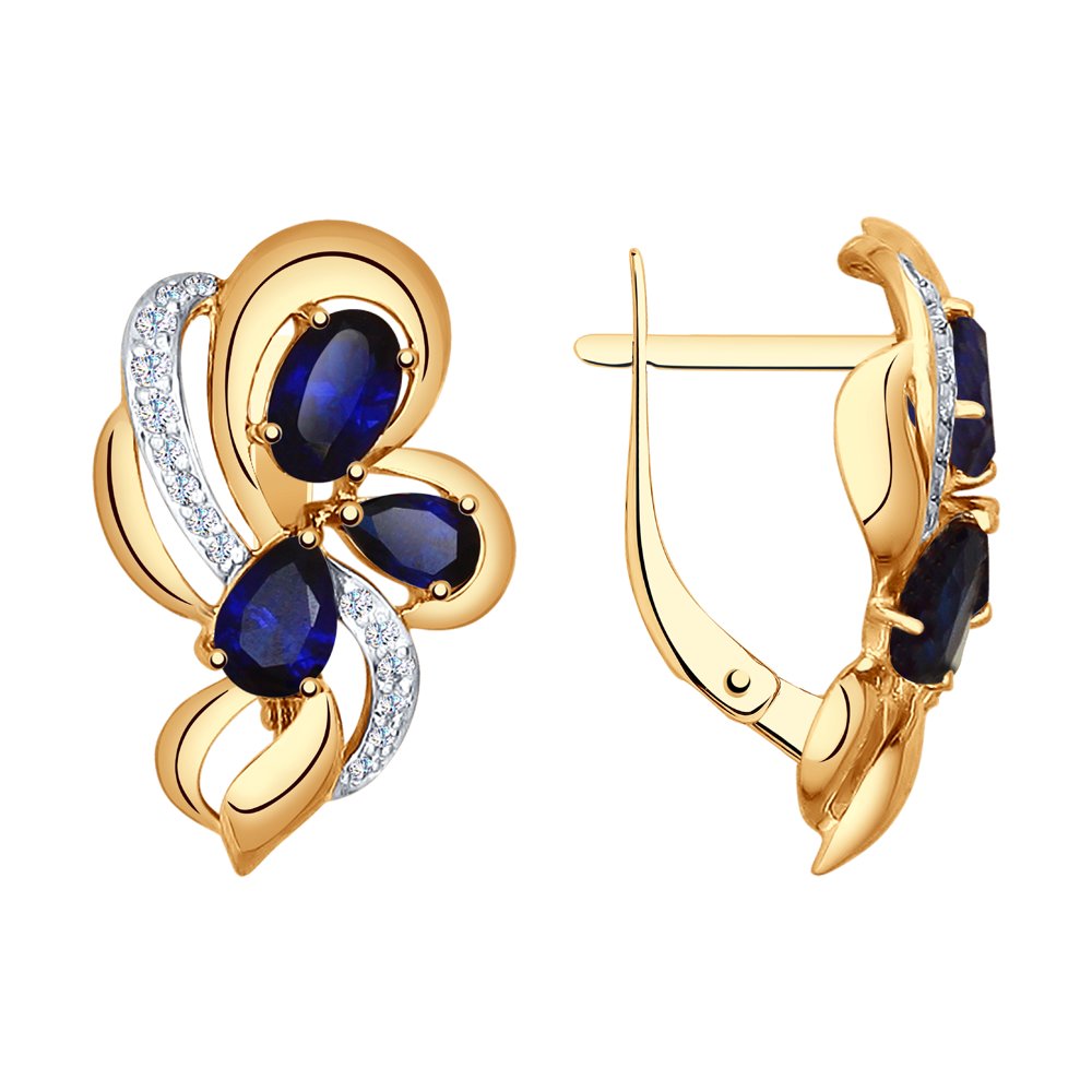

Серьги женские из золота SOKOLOV 724995, корунд/фианит, 724995