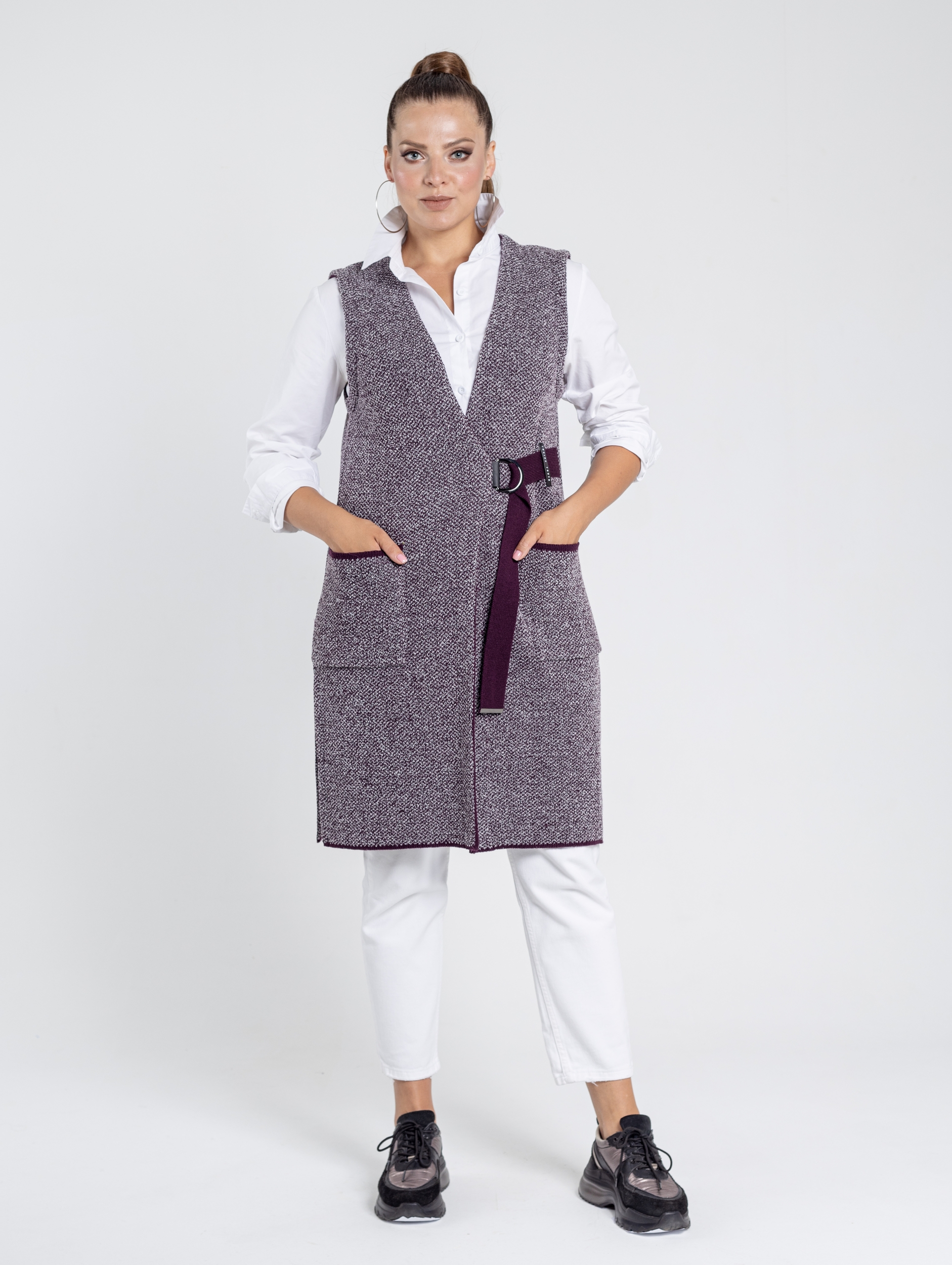 Жилет женский BONADI 1594 фиолетовый 50 RU