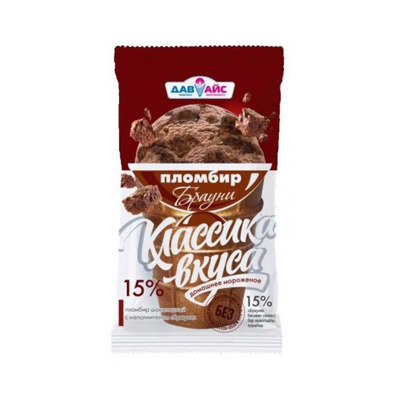 

Мороженое пломбир Давайс Классика вкуса шоколадное 12% 80 г